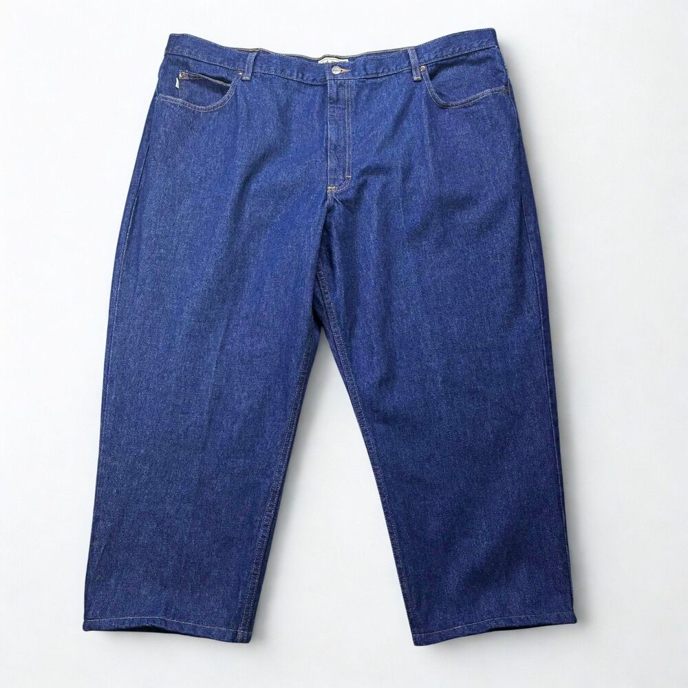 L.L. Bean Jeans Men 46x24 Relaxed Fit Dark Blue Denim Classic Straight Leg